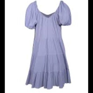 Elegant Lavender Puff Sleeve Dress